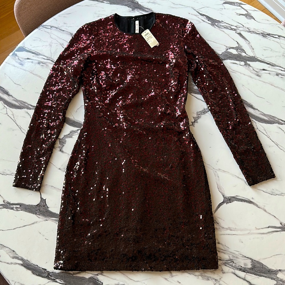 New with tags | red ombré sparkly dress | NAEEM KHAN